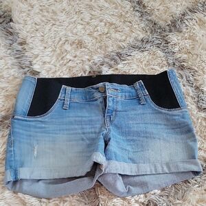 Isabel Maternity by Ingrid & Isabel Blue Jean Shorts with Elastic Panels
